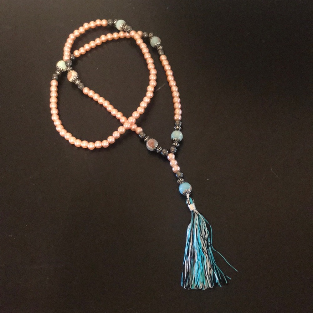 Pink and blue mala